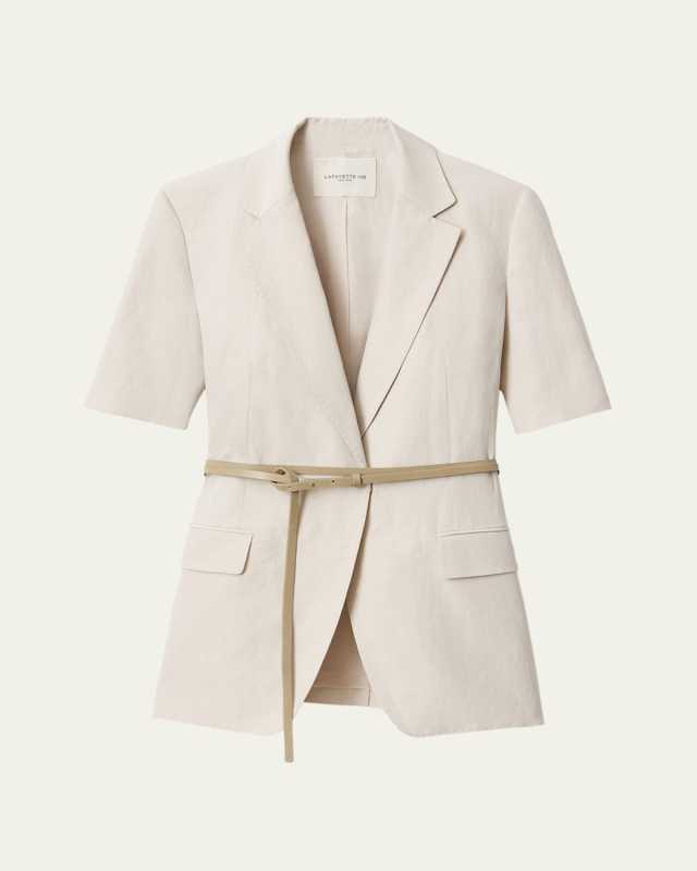 Belted Wrap-Front Blazer